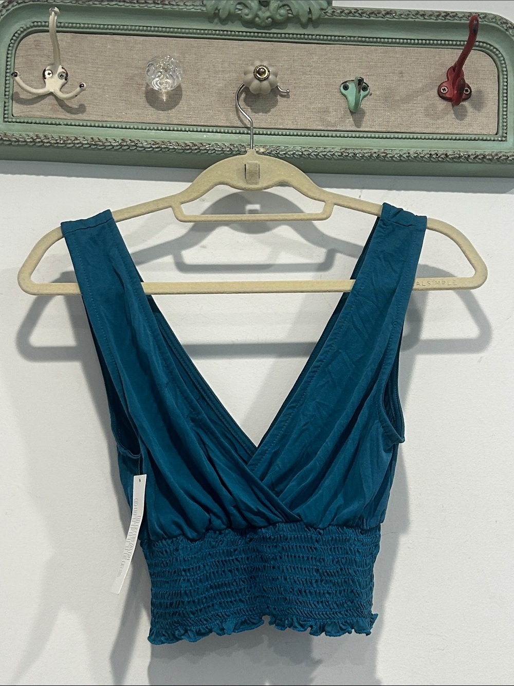 Urban Outfitters Turquoise Blue Crop Top tank women’s small new with tags v neck